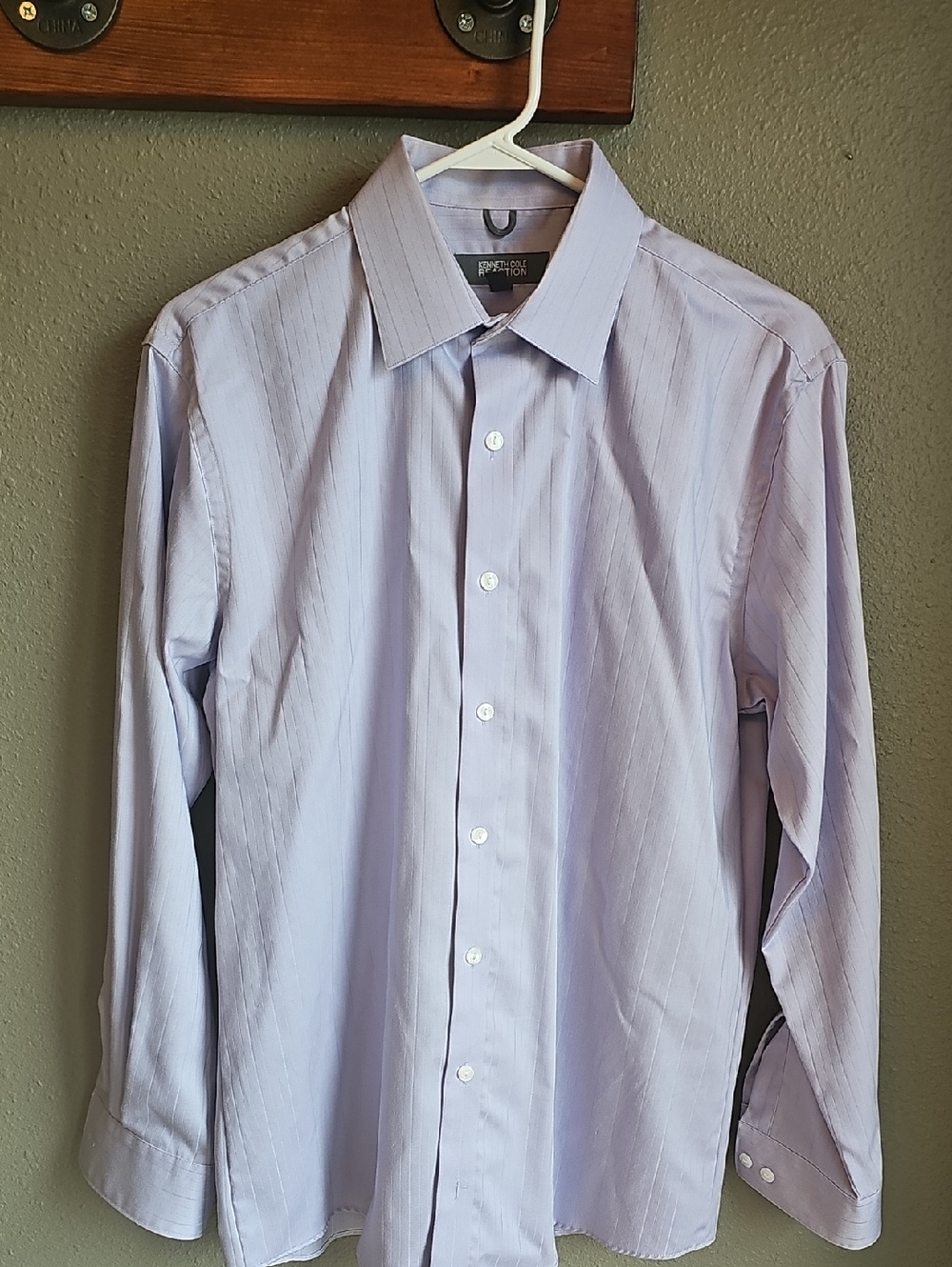 Kenneth Cole Lavender Pinstripe Dress Shirt
